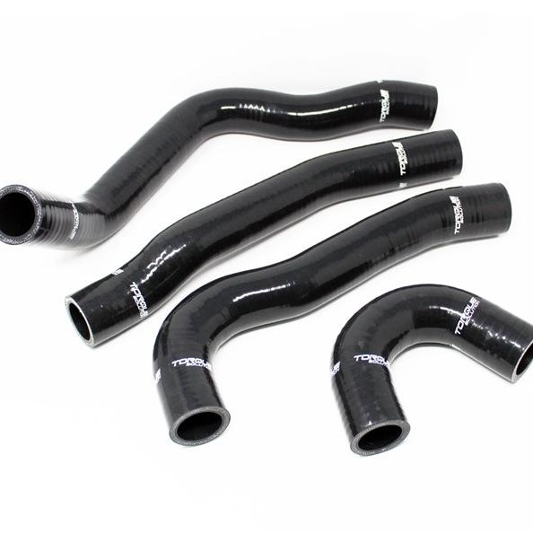 Torque Solution 08-15 Mitsubishi Evolution X Silicone Radiator Hose Kit - Black-Radiator Hoses-Torque Solution-TQSTS-EVX-434BK-SMINKpower Performance Parts