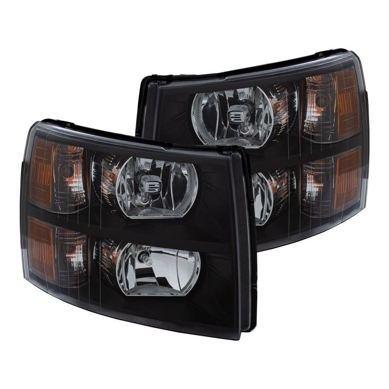 ANZO 2007-2013 Chevrolet Silverado Crystal Headlights Black-tuningsupply.com