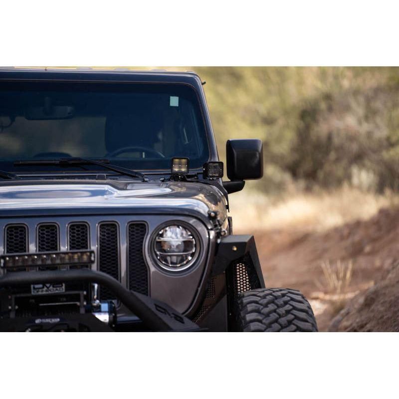 DV8 Offroad 18-22 Jeep Gladiator JT Cowl Light Bar Bracket-tuningsupply.com