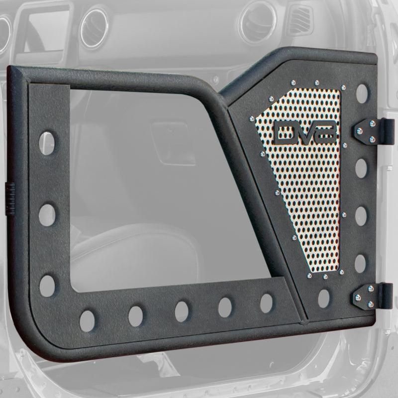 DV8 Offroad Jeep 18+ Wrangler JL / 20+ Gladiator JT Front Rock Doors w/ Perforated Aluminum Mesh-tuningsupply.com