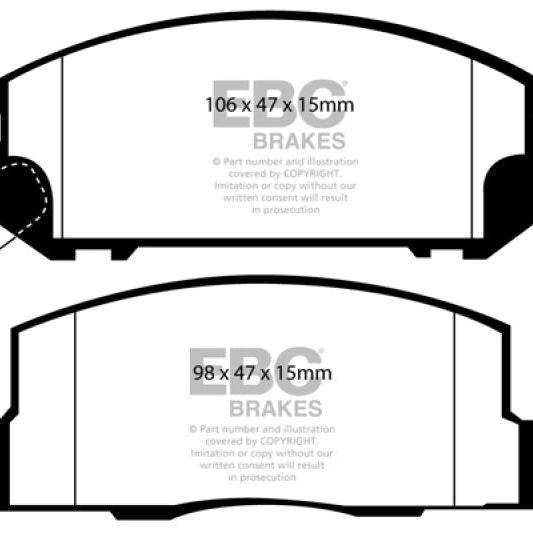 EBC 99-02 Toyota MR2 1.8 Yellowstuff Rear Brake Pads-tuningsupply.com