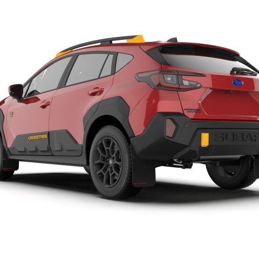 Rally Armor 2024 Subaru Crosstrek (Wilderness Only) Black UR Mudflap W/Wild-Orange Logo No Drill Req - SMINKpower Performance Parts RALMF116-UR-BLK-WOR Rally Armor