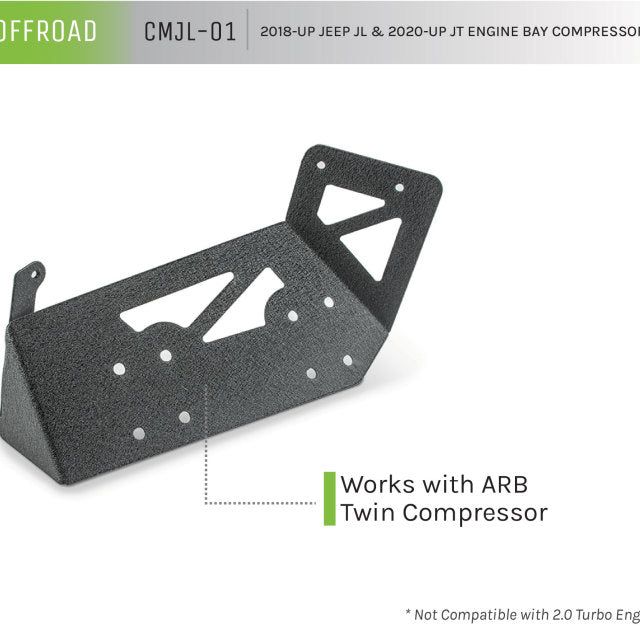 DV8 Offroad 2018+ Jeep JL / JT Engine Bay Compressor Mount-tuningsupply.com