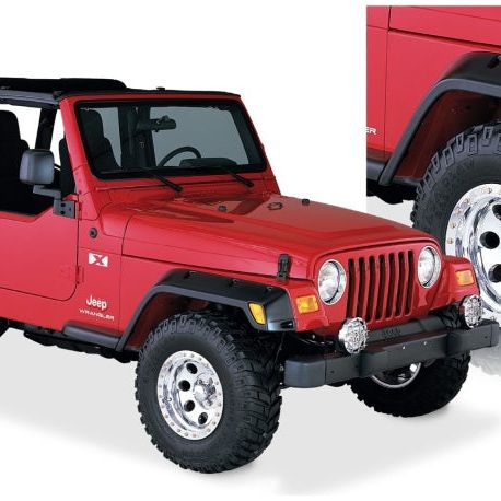 Bushwacker 97-06 Jeep TJ Pocket Style Flares 4pc - Black-tuningsupply.com