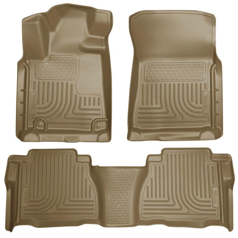 Husky Liners 2012 Toyota Tundra Double/CrewMax Cab WeatherBeater Combo Tan Floor Liners-tuningsupply.com