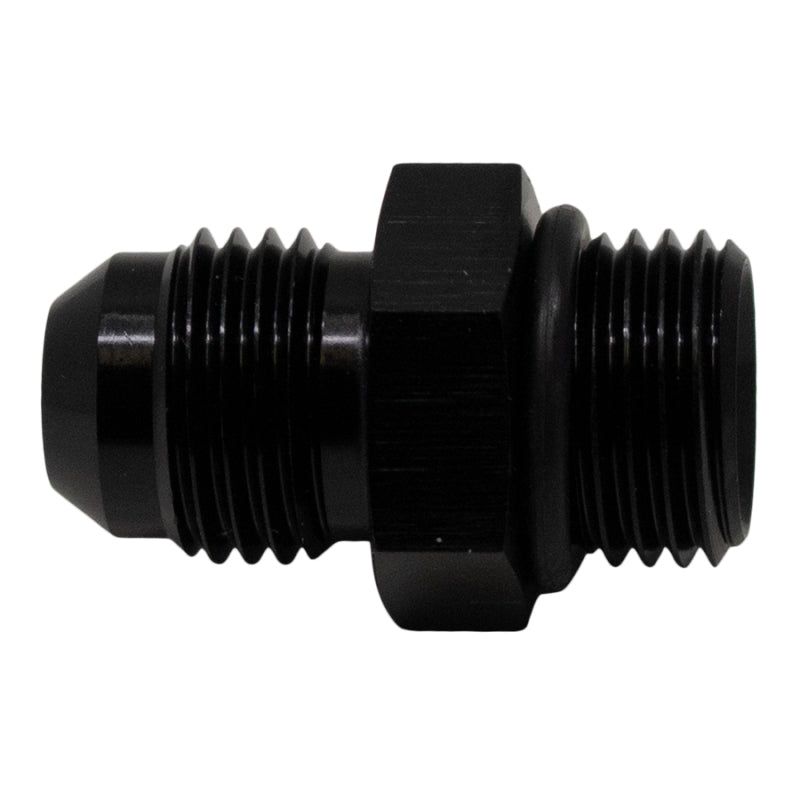 DeatschWerks 6AN ORB Male to 6AN Male Flare Adapter (Incl O-Ring) - Anodized Matte Black-tuningsupply.com