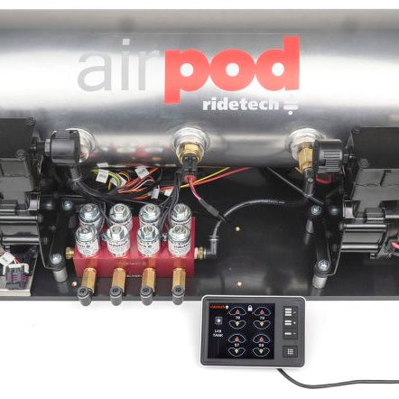 Ridetech RidePro E5 Air Ride Suspension Control System 5 Gallon Dual Compressor AirPod 1/4in Valves-Air Compressor Systems-Ridetech-RID30514100-SMINKpower Performance Parts