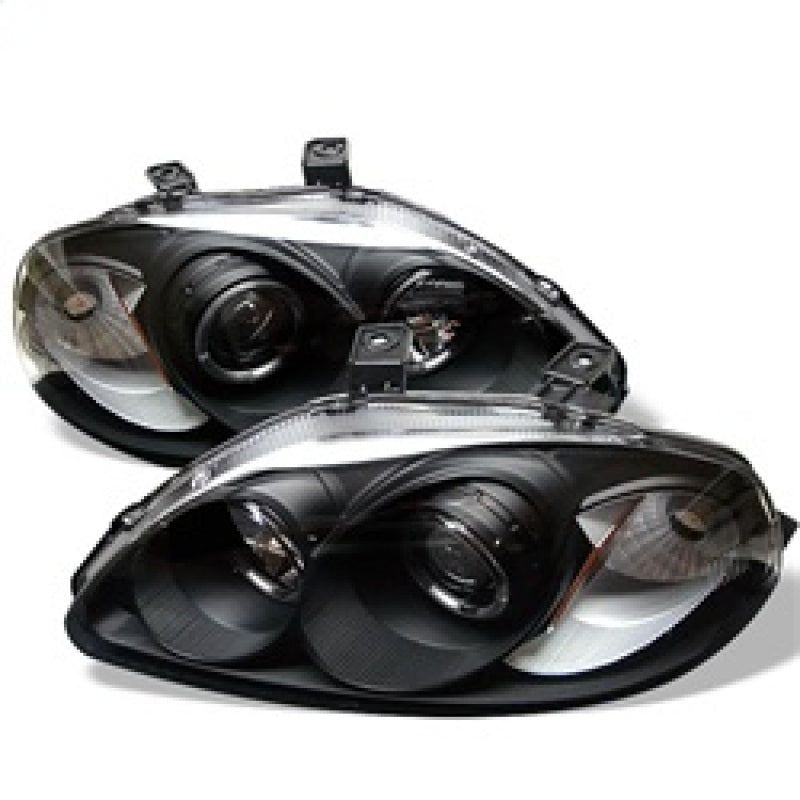 Spyder Honda Civic 96-98 Projector Headlights LED Halo Amber Reflctr Blk PRO-YD-HC96-AM-BK-Headlights-SPYDER-SPY5010902-SMINKpower Performance Parts