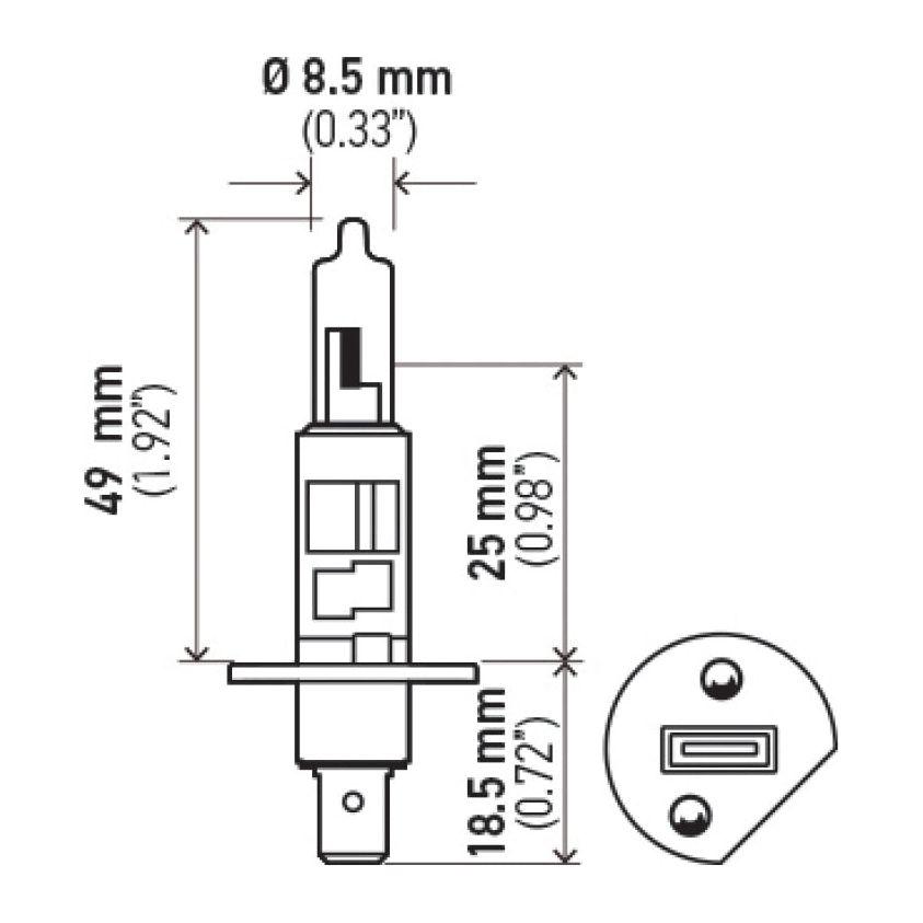 Hella Optilux H1 12V/55W XY Yellow Bulb-tuningsupply.com