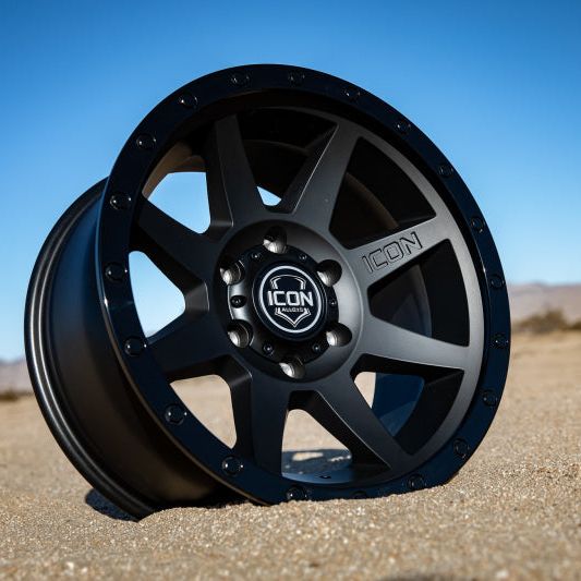 ICON Rebound 17x8.5 5x5 -6mm Offset 4.5in BS 71.5mm Bore Double Black Wheel-tuningsupply.com