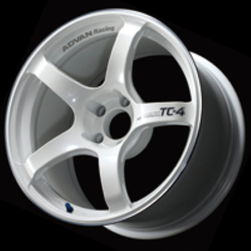 Advan TC4 17x8.0 +38 5-114.3 Racing White Metallic & Ring Wheel-tuningsupply.com