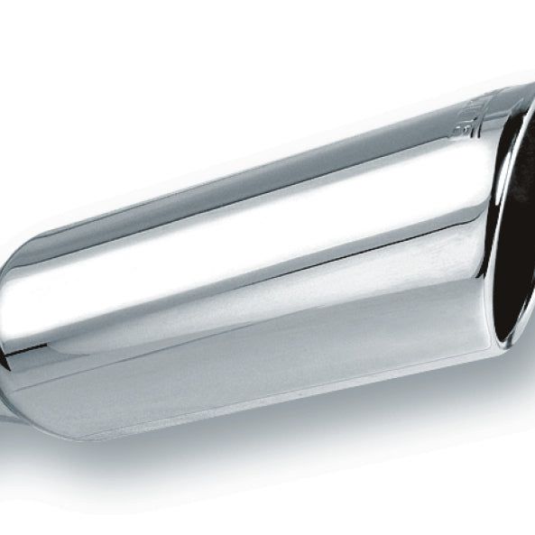 Borla 2.25in Inlet 4in Round Rolled Angle Cut x 12in Long Embossed Exhaust Tip-tuningsupply.com