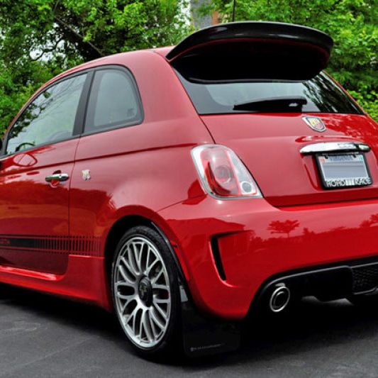 Rally Armor 12-18 Fiat 500 Red Mud Flap w/White Logo-tuningsupply.com