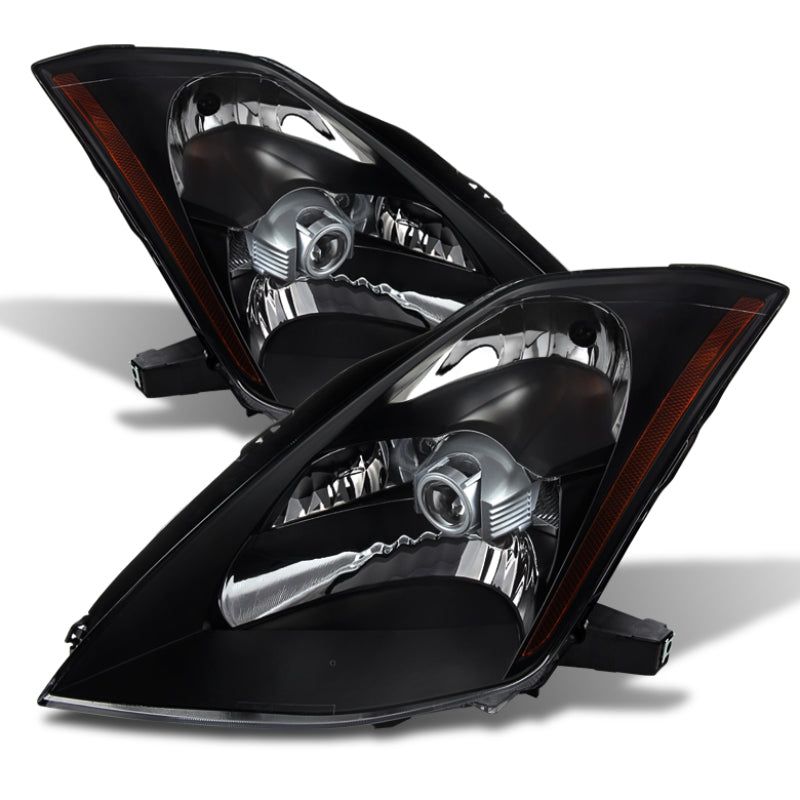 Xtune Nissan 350Z 03-05 Crystal Headlights Xenon/Hid Model Only Black HD-JH-N350Z-HID-BK-Headlights-SPYDER-SPY9023989-SMINKpower Performance Parts