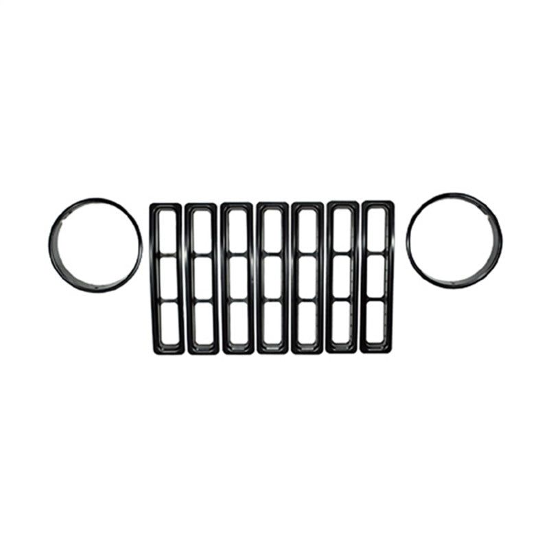 Rugged Ridge Headlight Bezels Black 97-06 Jeep Wrangler-Light Mounts-Rugged Ridge-RUG12419.23-SMINKpower Performance Parts