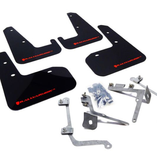 Rally Armor 11-14 Subaru WRX/STI (Sedan Only) Black UR Mud Flap w/Red Logo-tuningsupply.com