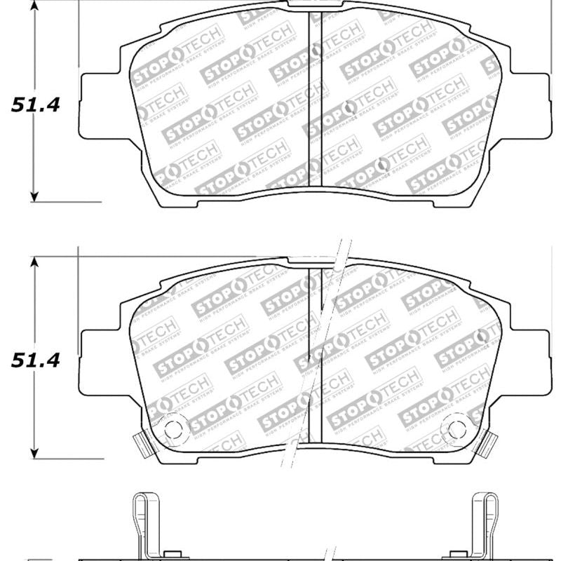 StopTech Performance 00-05 Spyder MR2 / 00 Celica GT / 04-07 xA/xB Front Brake Pads-Brake Pads - Performance-Stoptech-STO309.08220-SMINKpower Performance Parts