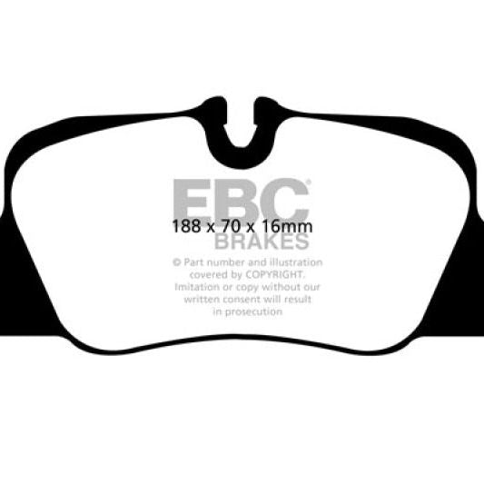 EBC 12-15 Porsche 911 (991) (Cast Iron Rotor only) 3.8 Carrera S Yellowstuff Rear Brake Pads-tuningsupply.com