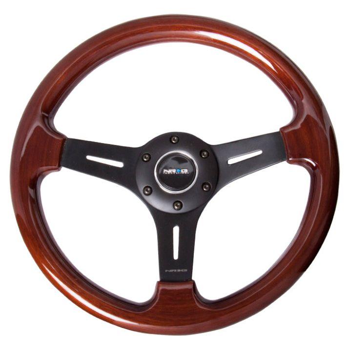 NRG Classic Wood Grain Steering Wheel (330mm) Wood Grain w/Matte Black 3-Spoke Center-tuningsupply.com