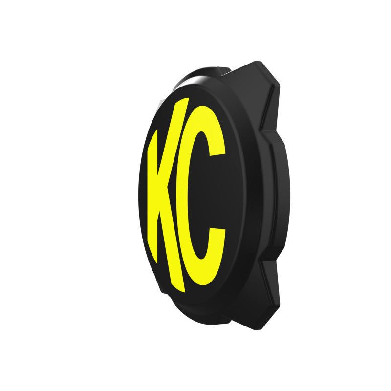 KC HiLiTES 6in. Hard Cover for Gravity Pro6 LED Lights (Single) - Black w/Yellow KC Logo-tuningsupply.com