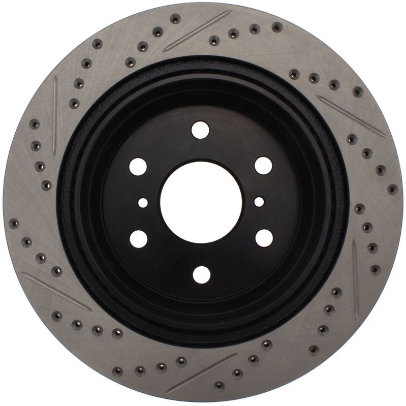 StopTech 05-10 GMC Sierra (w/ Rear Drum) / 07-09 GMC Yukon Rear Right Slotted & Drilled Rotor-Brake Rotors - Slot & Drilled-Stoptech-STO127.66065R-SMINKpower Performance Parts