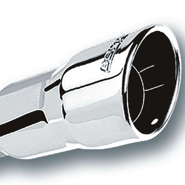 Borla 2.25in Inlet 3.5in Round Rolled Angle Cut Intercooled Outlet x 6.5in Long Embossed Tip-tuningsupply.com