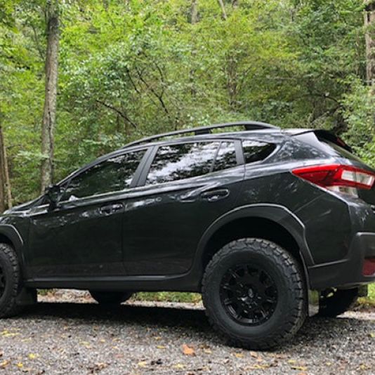 Rally Armor 18-22 Subaru Crosstrek Lift/AT Black Mud Flap w/ Blue Logo (Front Only)-Mud Flaps-Rally Armor-RALMF46-FTLT-BLK/BL-SMINKpower Performance Parts