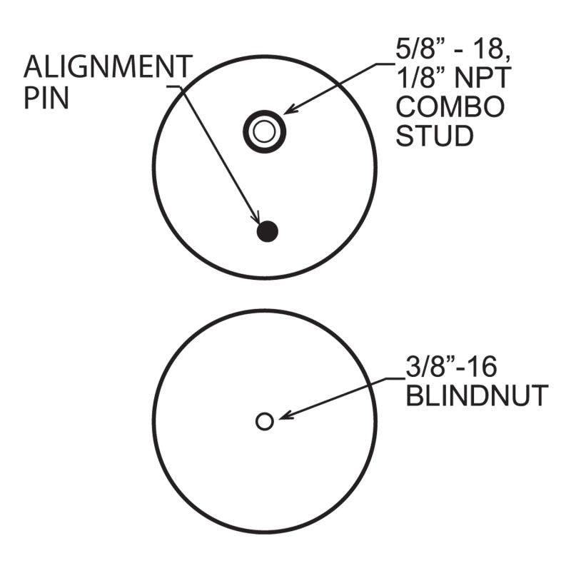 Firestone Ride-Rite Replacement Bellow 268C 5/8CF 1/2PIN BN (W217606766)-tuningsupply.com