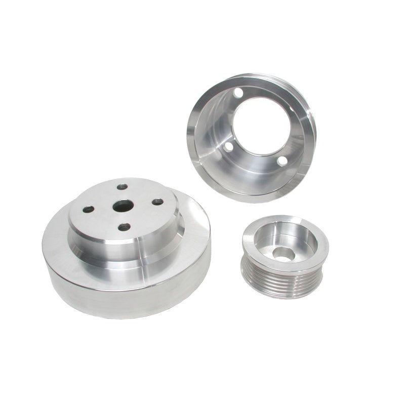 BBK 86-93 Mustang 5.0 Underdrive Pulley Kit - Lightweight CNC Billet Aluminum (3pc)-tuningsupply.com