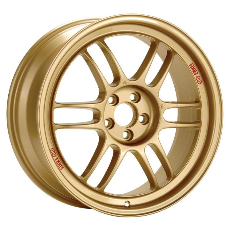 Enkei RPF1 17x8 5x114.3 45mm Offset 73mm Bore Gold Wheel 05-07 STI/06-10 Civic Si-tuningsupply.com