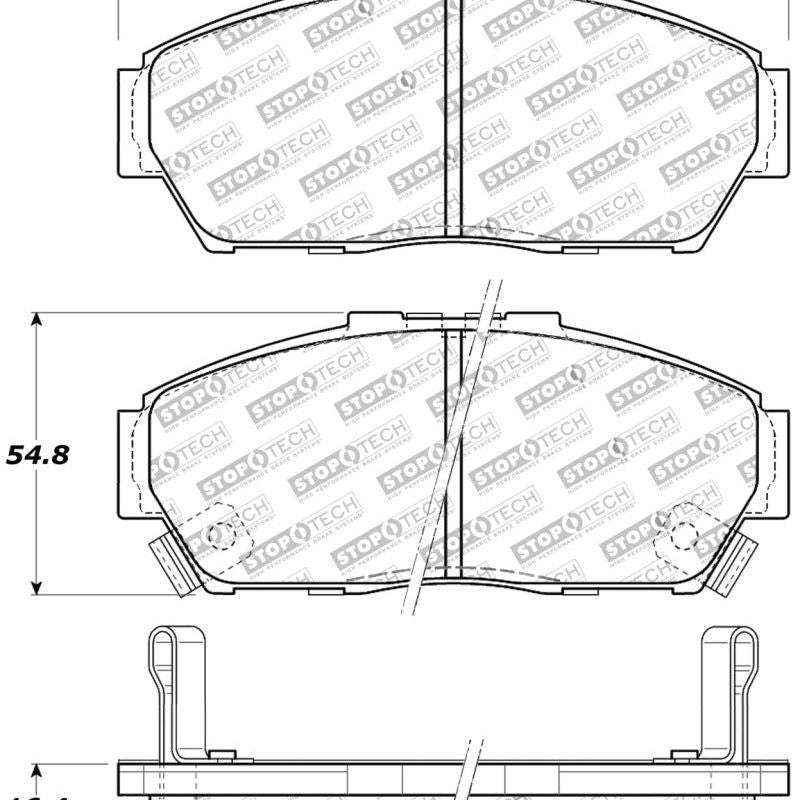 StopTech Performance 93-95 Honda Civic Coupe / 94-95 Civic Hatchback/Sedan Front Brake Pads-Brake Pads - Performance-Stoptech-STO309.06170-SMINKpower Performance Parts