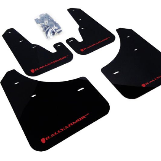 Rally Armor 04-09 Mazda3/Speed3 Black UR Mud Flap w/ Red Logo-tuningsupply.com