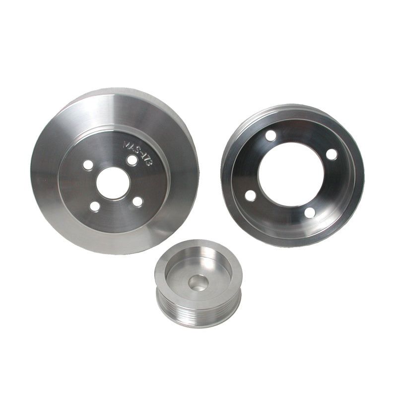 BBK 94-95 Mustang 5.0 Underdrive Pulley Kit - Lightweight CNC Billet Aluminum (3pc)-tuningsupply.com