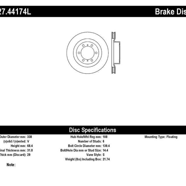 StopTech Slotted & Drilled Sport Brake Rotor-Brake Rotors - Slot & Drilled-Stoptech-STO127.44174L-SMINKpower Performance Parts