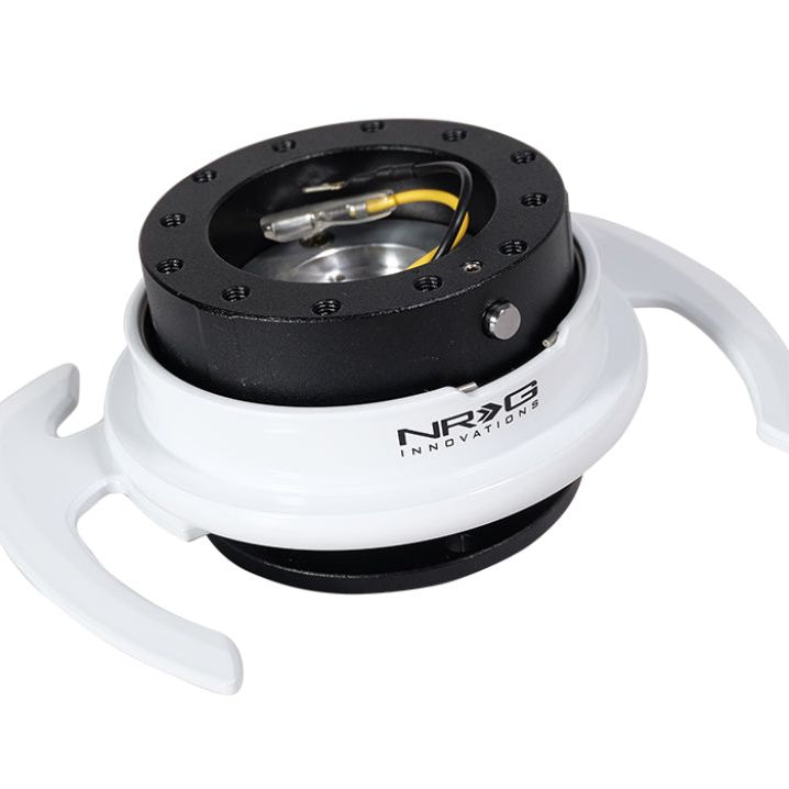 NRG Quick Release Kit - Black Body/ White Ring w/ Handles - SMINKpower Performance Parts NRGSRK-700BK/WT NRG