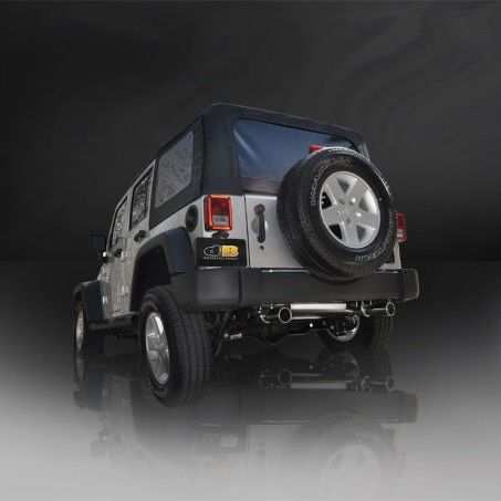 Corsa 2007-2011 Jeep Wrangler 3.8L/12-14 Wrangler 3.6L Polished Sport Axle-Back Exhaust-tuningsupply.com