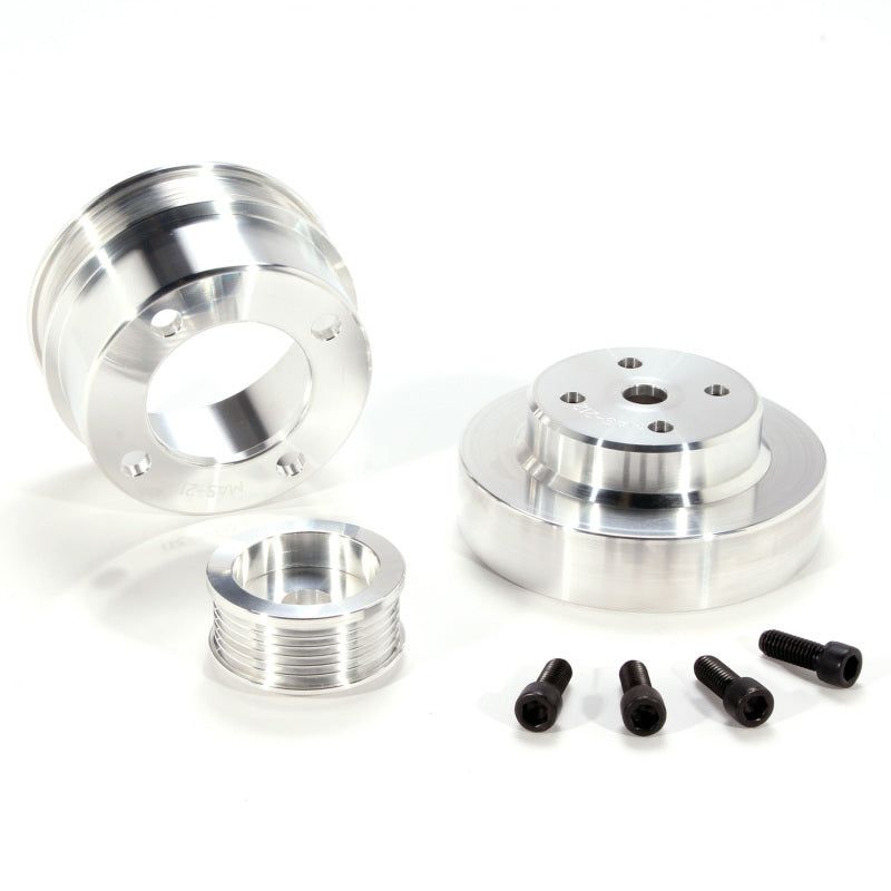 BBK 86-93 Mustang 5.0 Underdrive Pulley Kit - Lightweight CNC Billet Aluminum (3pc)-tuningsupply.com