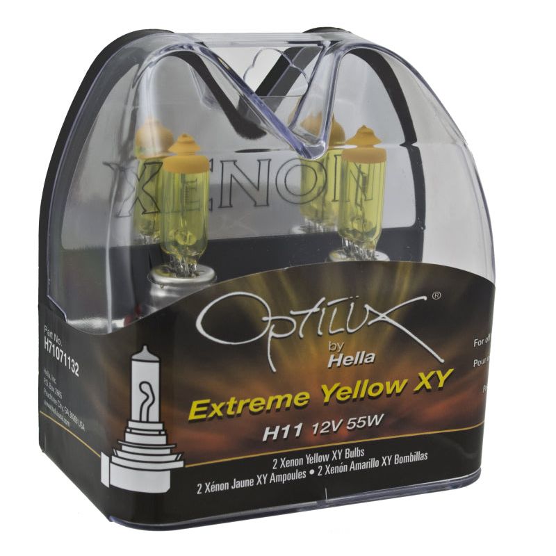 Hella Optilux H11 55W XY Extreme Yellow Bulbs (Pair)-tuningsupply.com