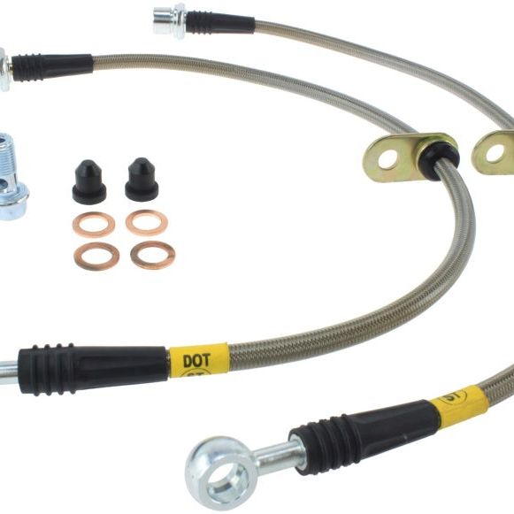 StopTech 02-12 Toyota Camry Coupe/Sedan / 04-08 Solara Front Stainless Steel Brake Lines-Brake Line Kits-Stoptech-STO950.44015-SMINKpower Performance Parts