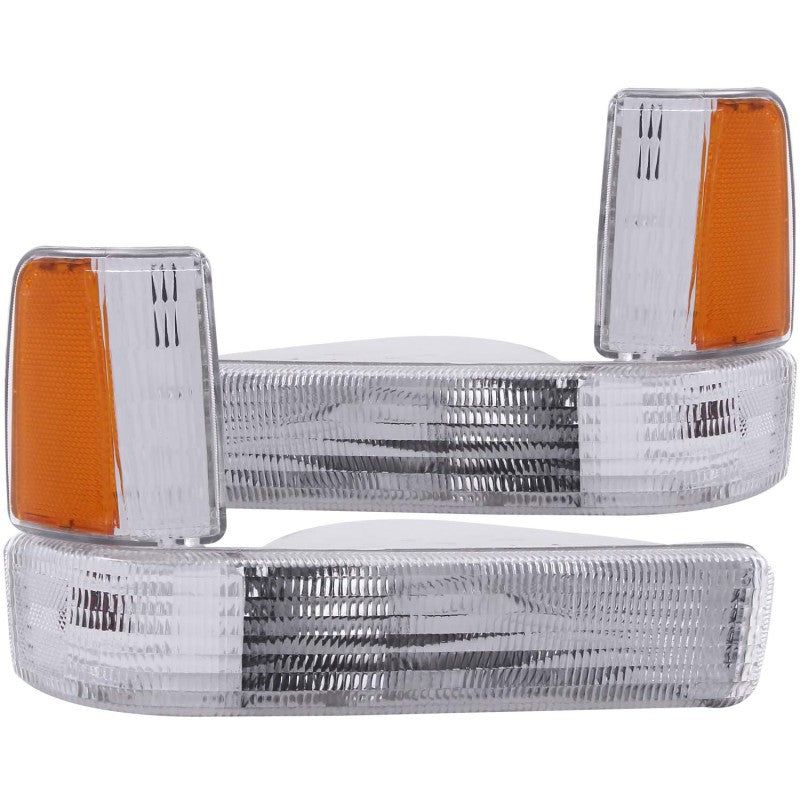 ANZO 1991-1996 Dodge Dakota Euro Parking Lights Chrome w/ Amber Reflector-tuningsupply.com