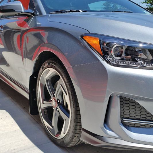 Rally Armor 19-21 Hyundai Veloster Turbo R-Spec Black UR Mud Flap w/ Red Logo-Mud Flaps-Rally Armor-RALMF58-UR-BLK/RD-SMINKpower Performance Parts