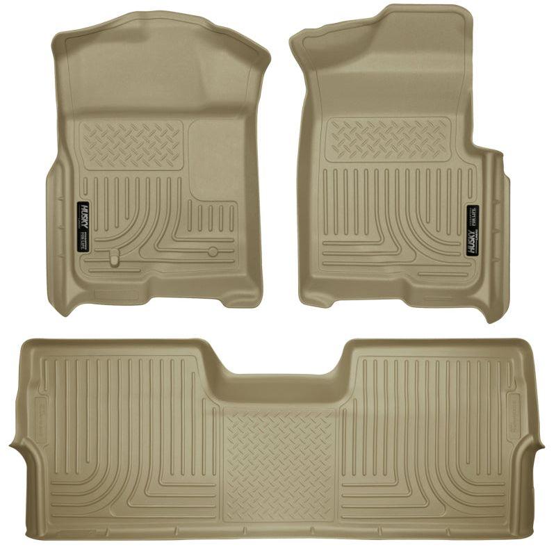 Husky Liners 09-12 Ford F-150 Super Crew Cab WeatherBeater Combo Tan Floor Liners-tuningsupply.com