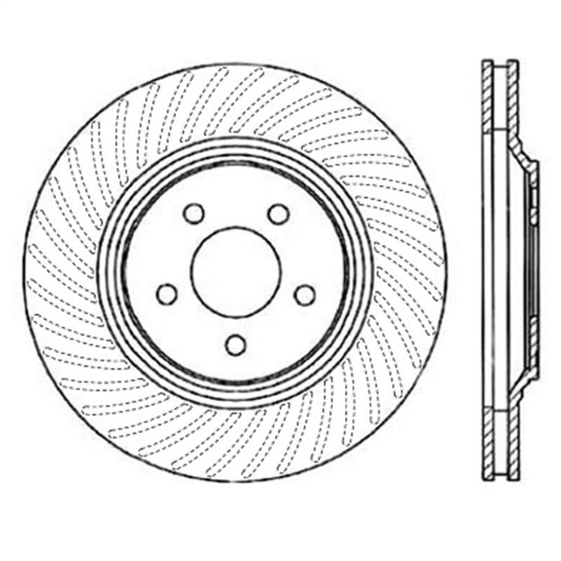 StopTech Power Slot 94-04 Ford Mustang Front Left Slotted Rotor-Brake Rotors - Slotted-Stoptech-STO126.61044SL-SMINKpower Performance Parts