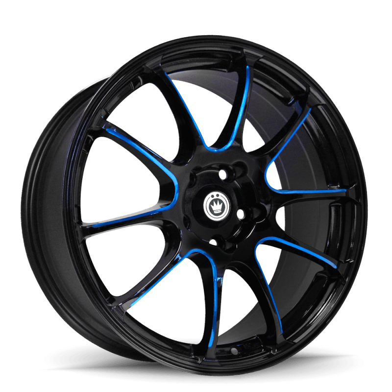 Konig Illusion 18x8 5x114.3 ET45 Black/Ball Cut Blue-tuningsupply.com