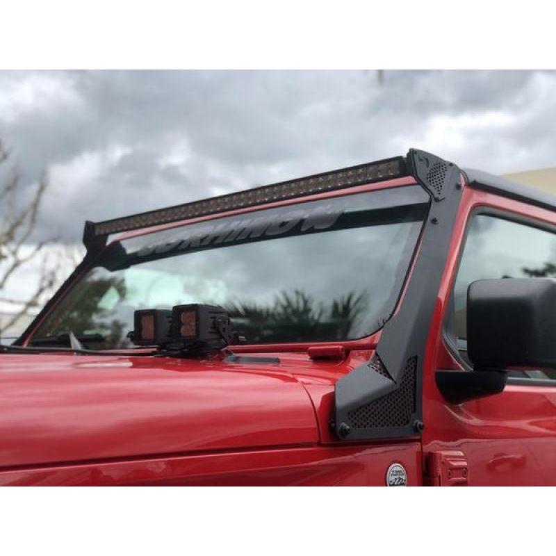 Go Rhino 18-20 Jeep Wrangler JL/JLU/Gladiator JT XE Windshield Light Bar Mount - 50in Single Row-tuningsupply.com