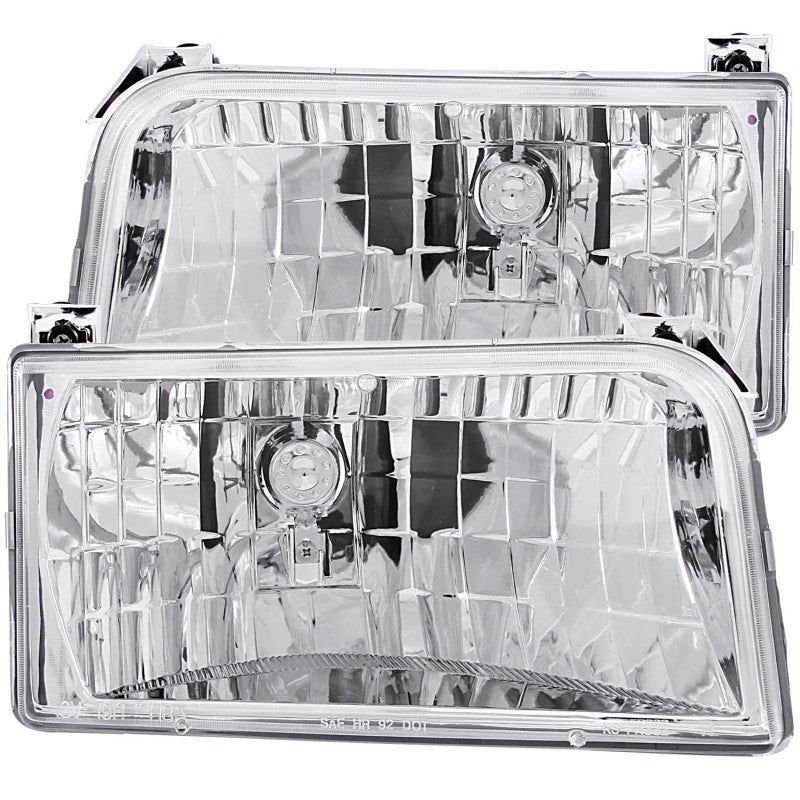 ANZO 1992-1996 Ford F-150 Crystal Headlights Chrome-tuningsupply.com