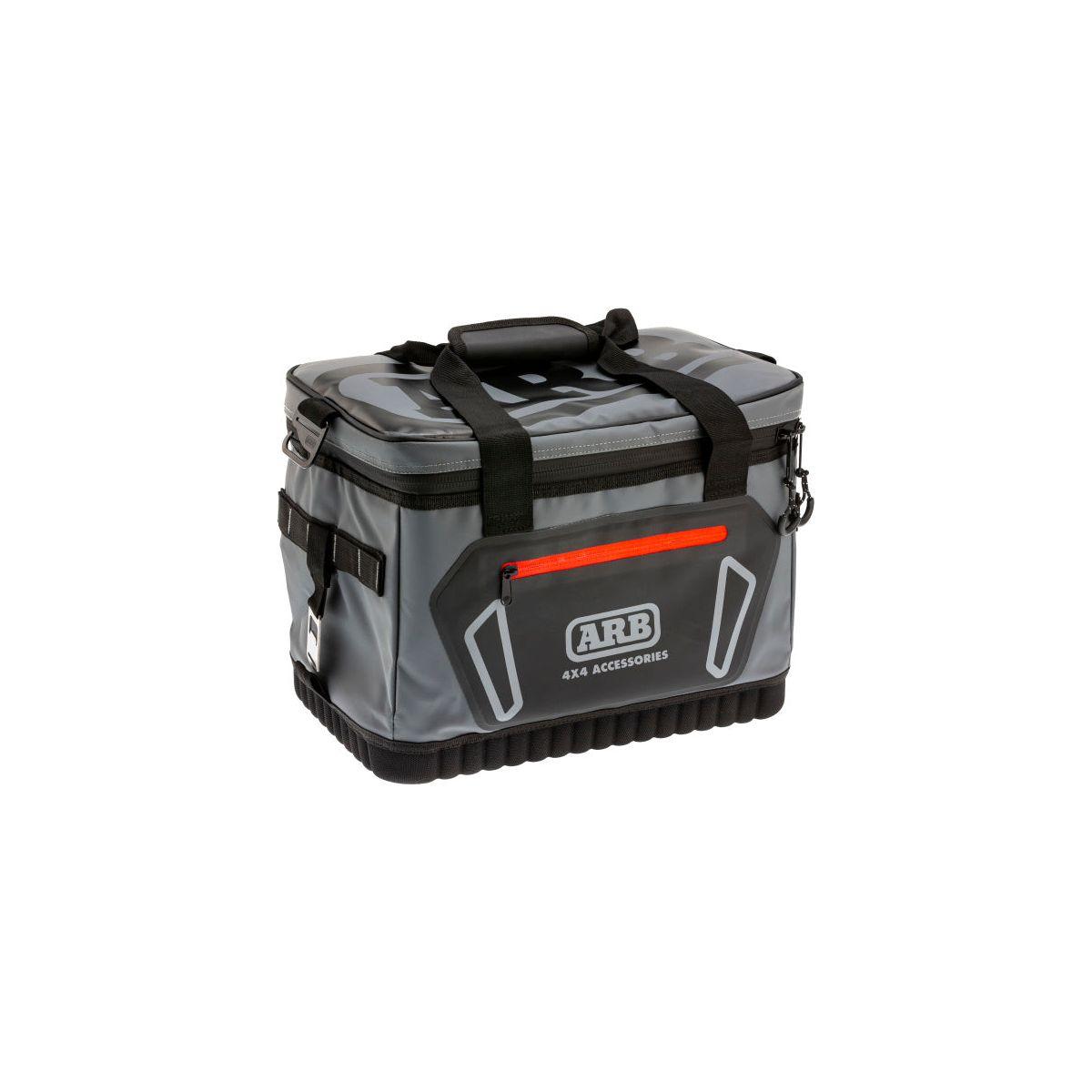 ARB Cooler Bag Charcoal w/ Red Highlights 15in L x 11in W x 9in H Holds 22 Cans-tuningsupply.com