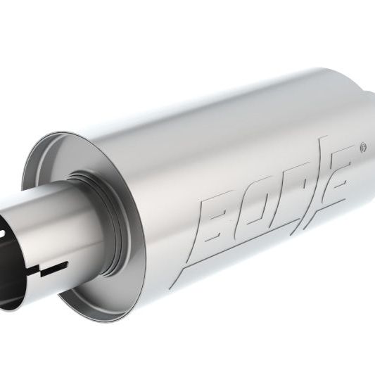 Borla S-Type Muffler 2.5in Inlet/Outlet 5in Round x 10in w/Notch-tuningsupply.com