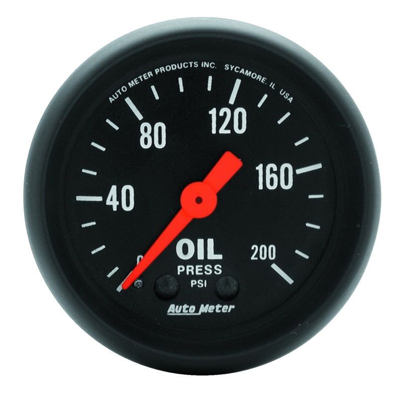 Autometer Z Series 52mm 0-200 PSI Mechanical Oil Pressure Gauge-tuningsupply.com