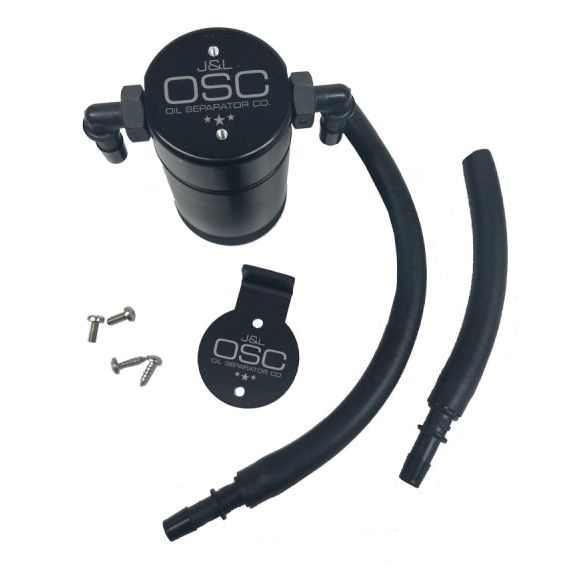 J&L 99-04 Ford Lightning Passenger Side Oil Separator 3.0 - Black Anodized-tuningsupply.com